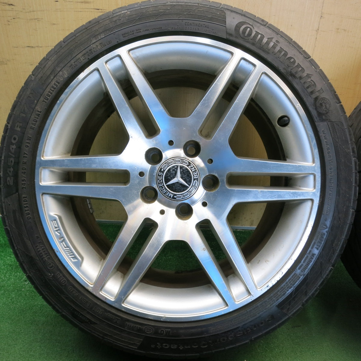 バリ溝！9.5分◎ベンツ Cクラス W204 純正 AMG 225/45R17 245/40R17 ピレリ PZERO NERO GT コンチネンタル コンチスポーツコンタクト5 17インチ PCD112/5H◎6081307HAノ