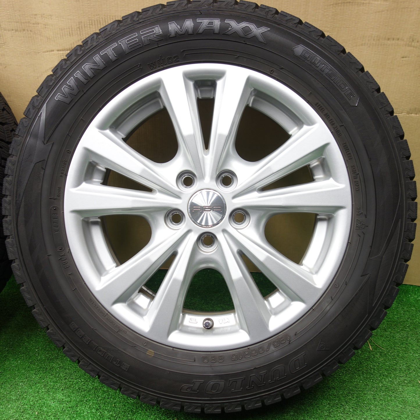 バリ溝！キレイ！9分★ワーゲン アウディ 等 AGA Dorf 185/65R15 スタッドレス ダンロップ ウインターマックス WM02 15インチ ドルフ PCD100/5H★5120401KTス