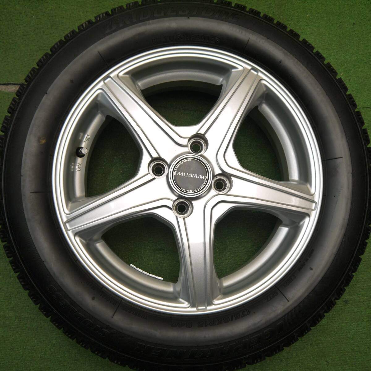 バリ溝！キレイ！ほぼ10分★スタッドレス 175/65R15 ブリヂストン アイスパートナー BALMINUM バルミナ 15インチ PCD100/4H★5031207Hス