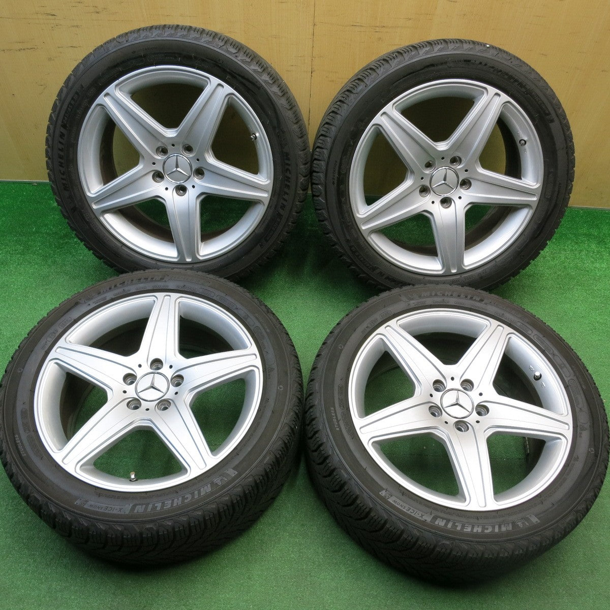バリ溝！キレイ！9分★ベンツ 等 AGA Burg TARGA 245/45R18 スタッドレス ミシュラン X-ICE SNOW 18インチ ブルグ PCD112/5H★5121107HAス