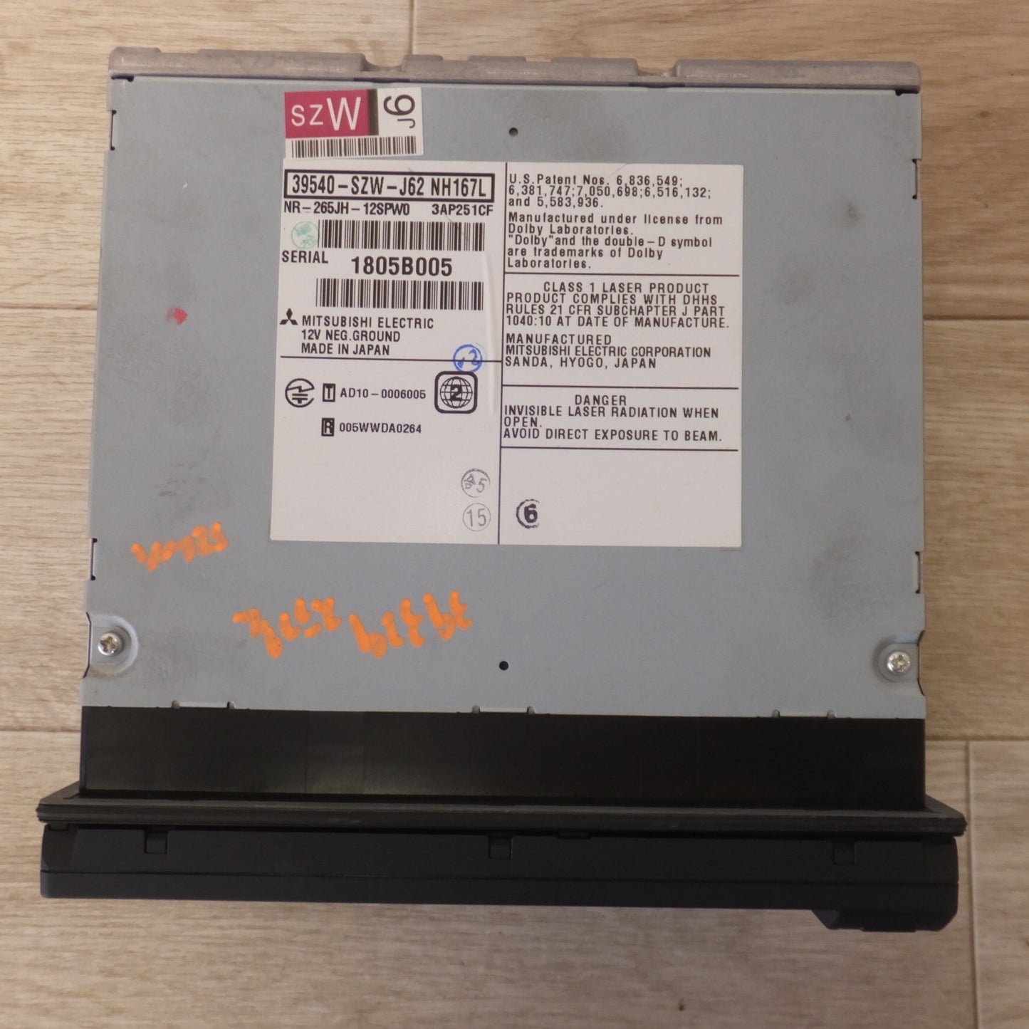 [送料無料] 現状品★三菱製 ホンダ 純正 ステップワゴン スパーダ RK5 RK6 HDDナビ 39540-SZW-J62 NH167L(9)★