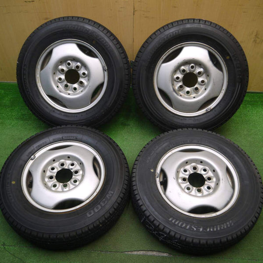バリ溝！23年！9分★スタッドレス 145/80R12 80/78N ブリヂストン W300 スチール ホイール 12インチ PCD100 114.3/4H マルチ★5022607Hス