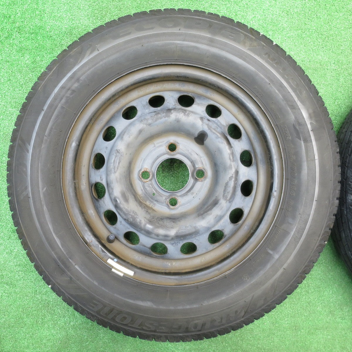 バリ溝！9分★185/70R14 ブリヂストン エコピア NH100 TOPY スチール ホイール 14インチ PCD100/4H★5110306NJノ
