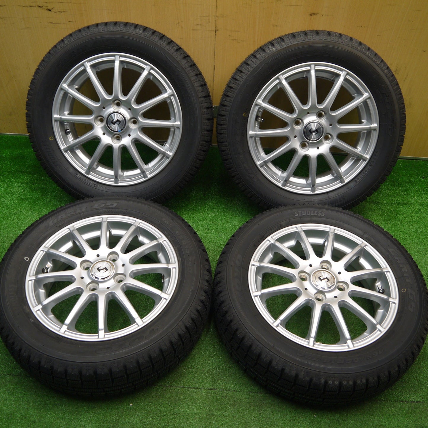 ほぼ未使用！キレイ★スタッドレス 165/65R14 トーヨー ガリット G5 社外 アルミ 14インチ ハスラー ソリオ 等 PCD100/4H★5103101Hス