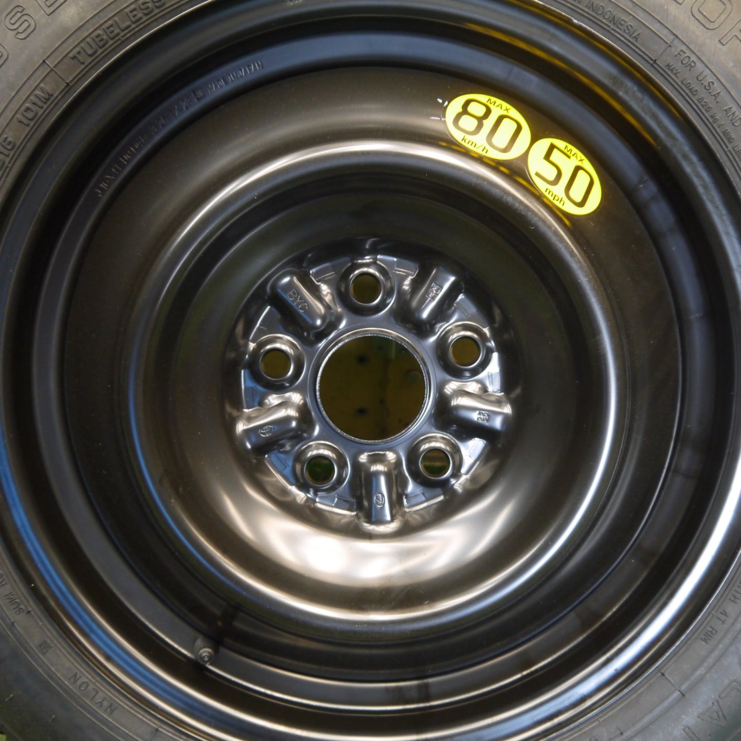 未使用！25年！1本◎トヨタ 90系 ノア 純正 車載 スペア 135/80R16 ダンロップ SPACE MISER MKⅢ 16インチ PCD114.3/5H◎6061906Hノ
