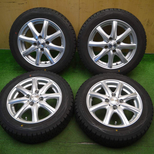 バリ溝！9.5分以上★スタッドレス 155/65R14 ダンロップ ウインターマックス WM01 MACBES MB8 マクベス 14インチ PCD100/4H★5012403Hス