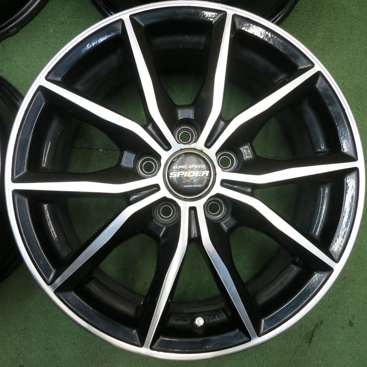 4本価格★プリウス 等 EURO SPEED SPIDER MANARAY SPORT 15インチ ホイール ユーロスピード スパイダー マナレイスポーツ 15×6J PCD100/5H★6052311HAホ