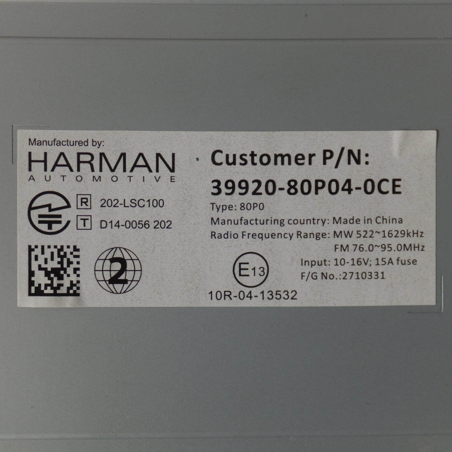 [送料無料] ★HARMAN製 スズキ 純正 メモリーナビゲーション 39920-80P04-0CE[28]★