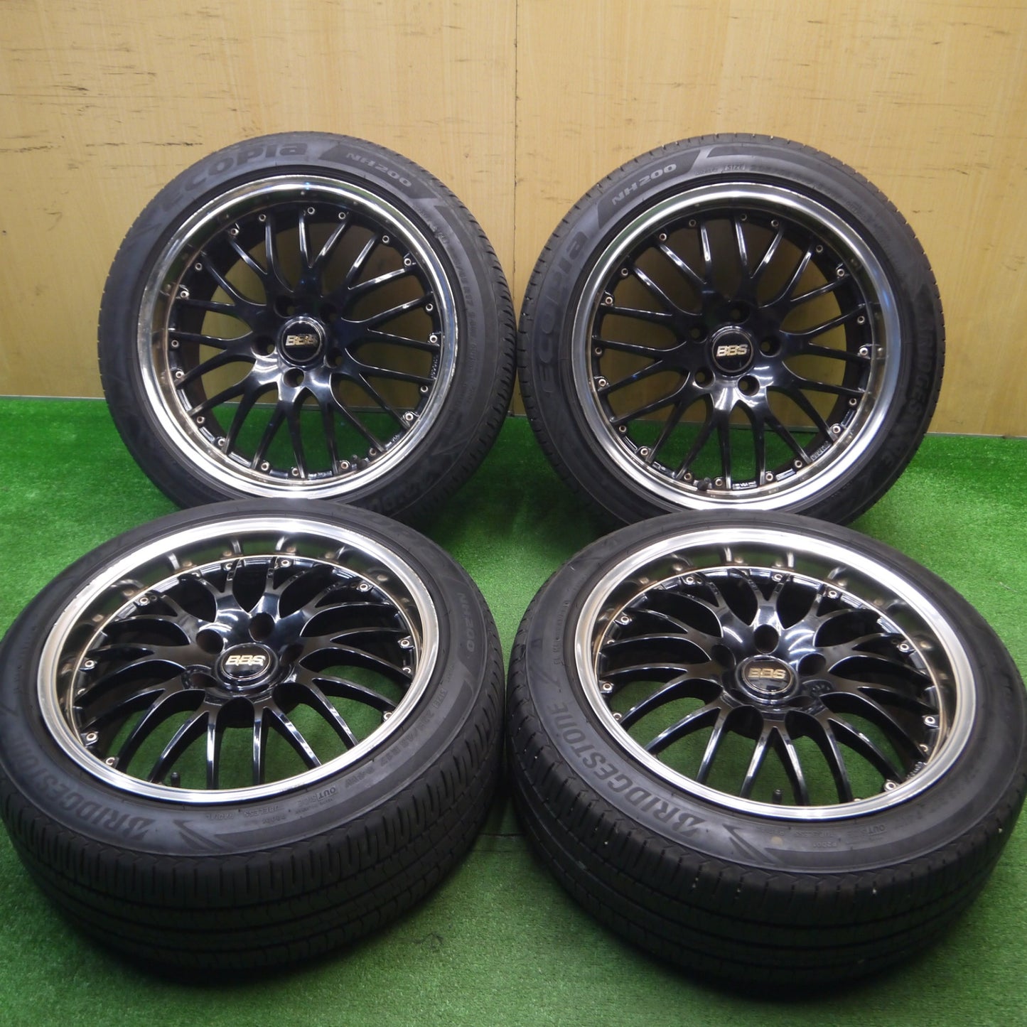 [送料無料] バリ溝！23年！9.5分★ワーゲン 等 BBS タイプ 225/45R17 ブリヂストン エコピア NH200 社外 アルミ 17インチ PCD112/5H★4122506Hノ