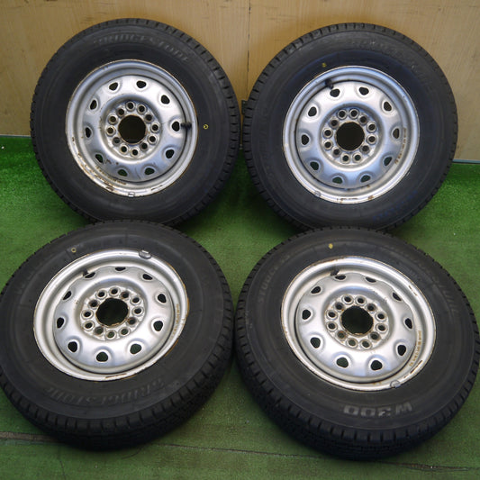 バリ溝！25年！9分★スタッドレス 145/80R12 80/78N ブリヂストン W300 TOPY スチール ホイール 12インチ PCD100 110 114.3/4H マルチ★6052906Hス