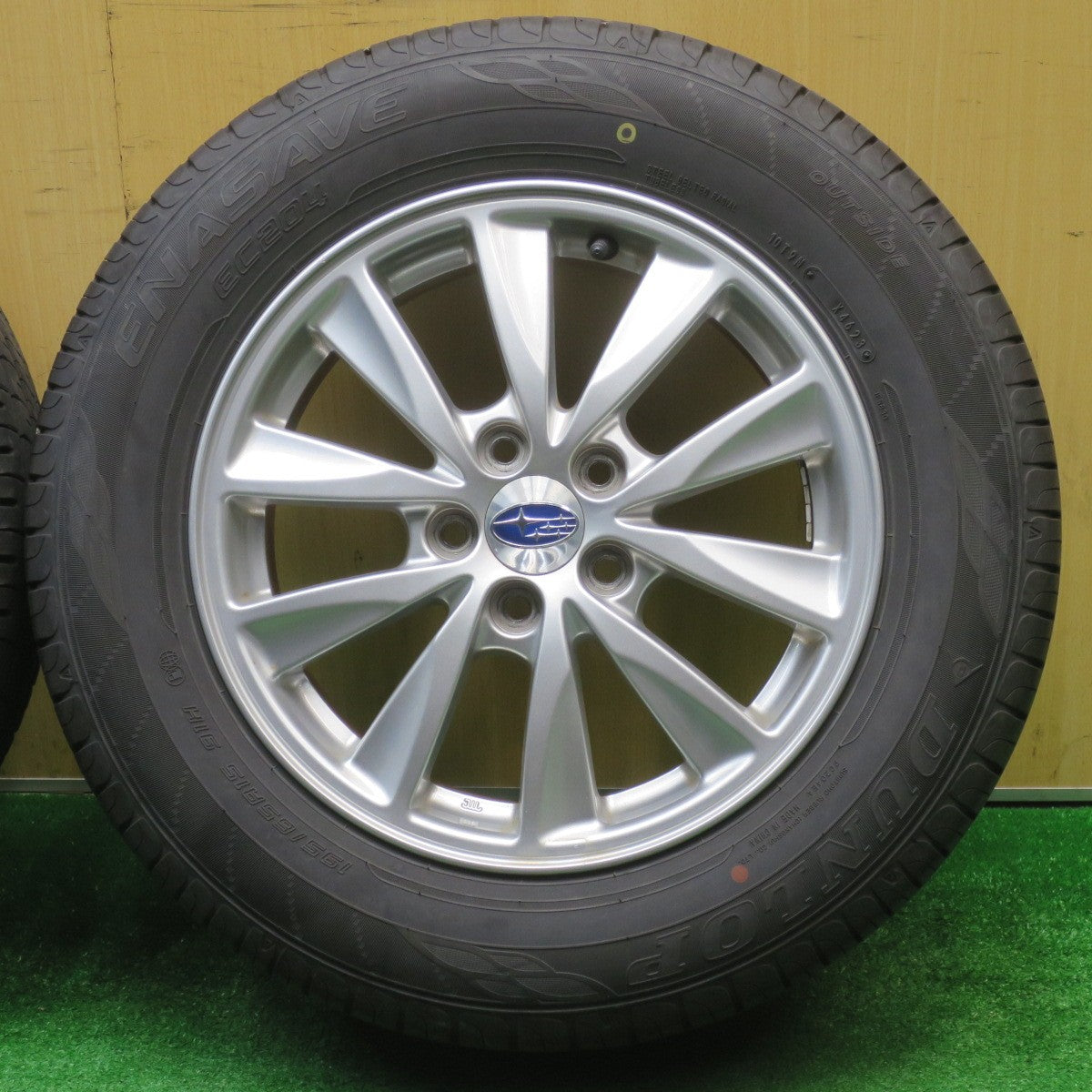 バリ溝！24年！9.5分★スバル インプレッサ 純正 195/65R15 ダンロップ エナセーブ EC204 15インチ PCD100/5H★5110309NJノ