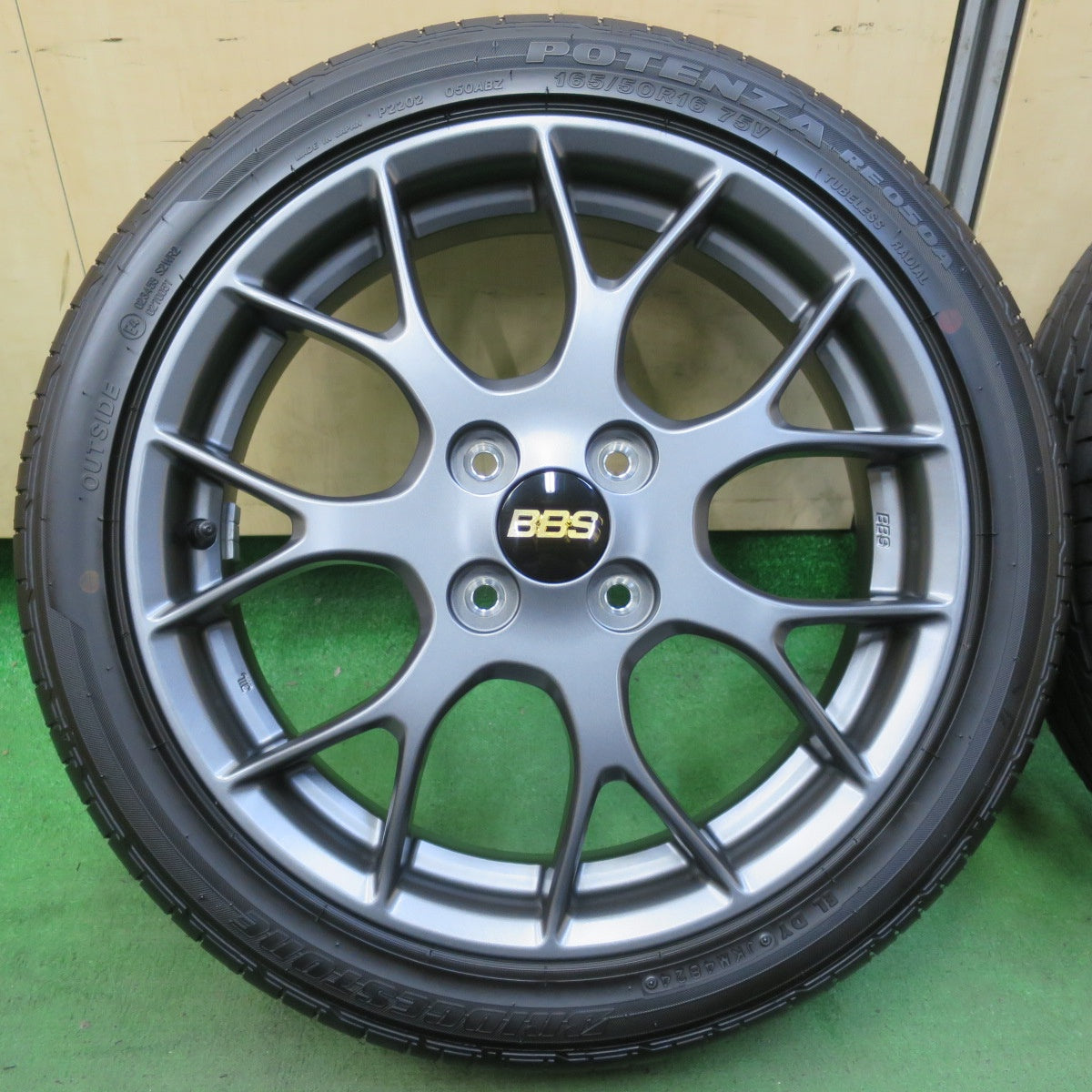 新車外し！24年★ダイハツ コペン GRスポーツ 純正 OP BBS製 DH001L 165/50R16 ブリヂストン ポテンザ RE050A 16インチ PCD100/4H★5091105イノ