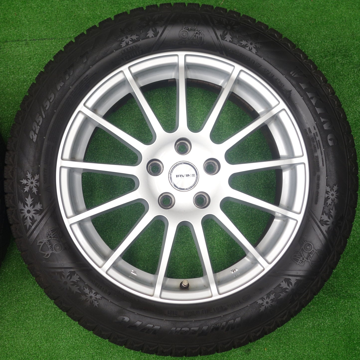 バリ溝！9分★BMW 等 IRVINE F01 225/55R17 スタッドレス バイキング WINTECH WT6 アーヴィン 17インチ PCD112/5H★5122503KTス