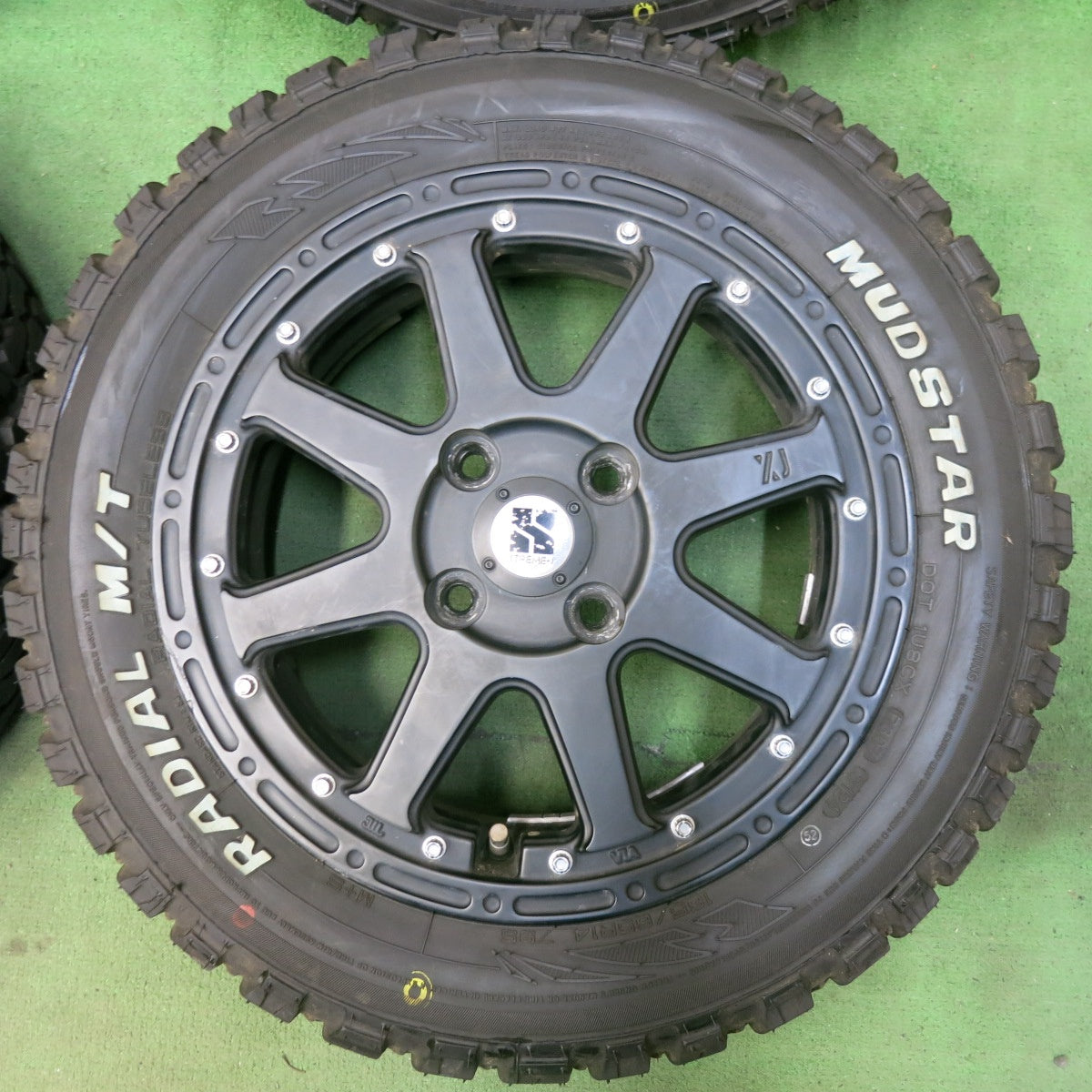 バリ溝！24年！9分★XTREME-J 165/65R14 マッドスター ラジアル M/T ホワイトレター 14インチ エクストリームJ PCD100/4H★5062610SYノ