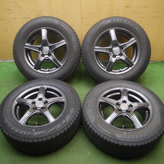 *送料無料* バリ溝!22年!キレイ!9.5分★プリウス等 195/65R15 スタッドレス ブリヂストン ブリザック VRX2 TOPRUN トップラン PCD100/5H★4062804Hス