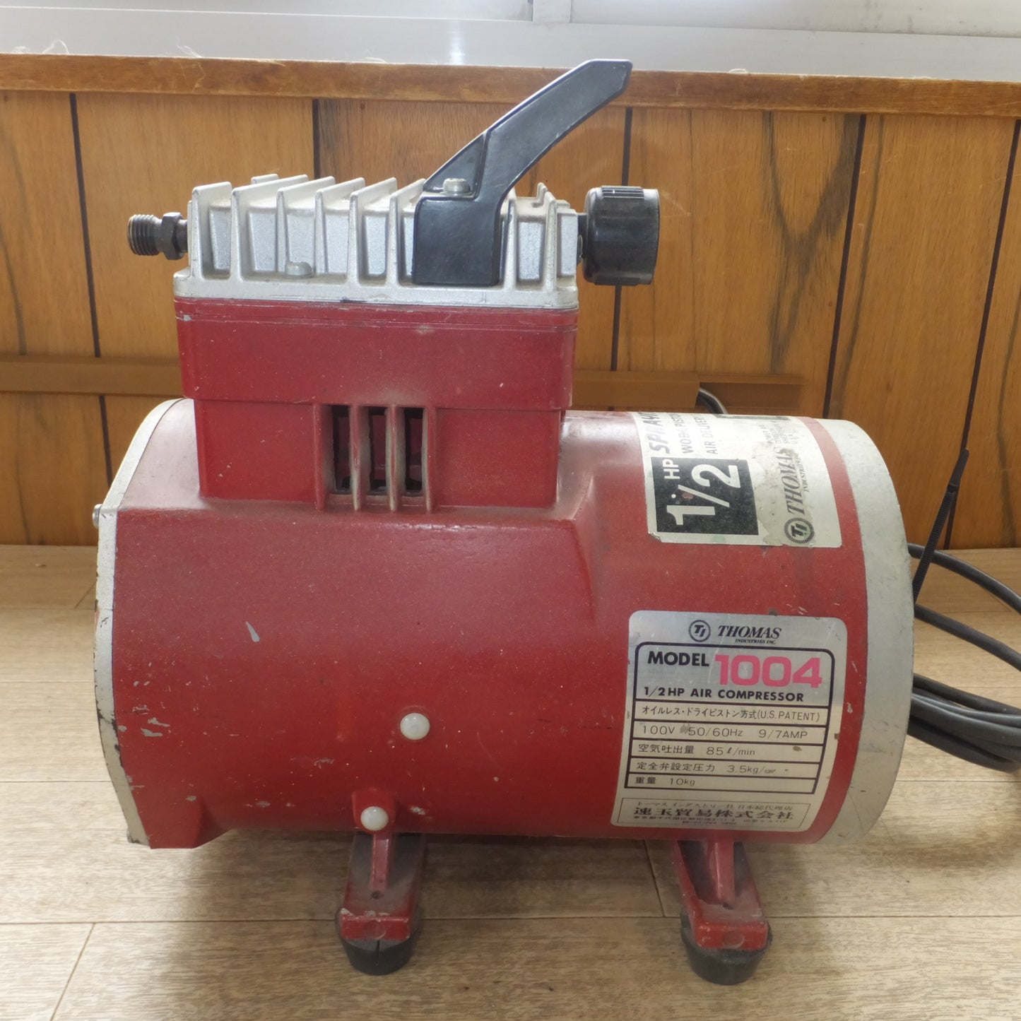 [送料無料] ★トーマス THOMAS 1/2HP エアーコンプレッサー 1004　100V 50/60Hz　SPRAYIT　WOB・L PISTON COMPRESSOR★