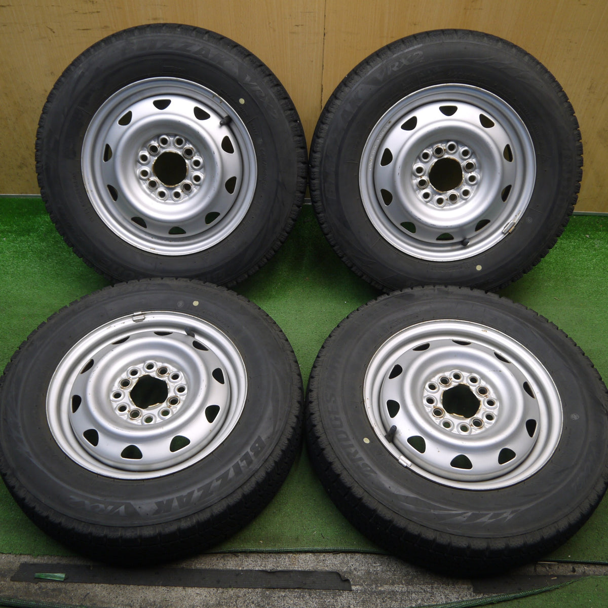 4本価格！22年◎スタッドレス 145/80R13 ブリヂストン ブリザック VRX2 スチール ホイール 13インチ PCD100 110 114.3/4H マルチ◎6090402Hス