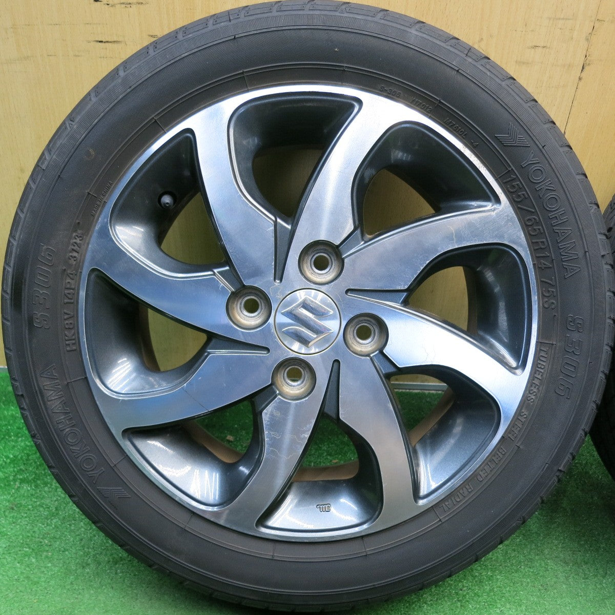 4本価格！24年★スズキ パレット ルークス 等 純正 155/65R14 ヨコハマ S306 14インチ PCD100/4H★6050602HAノ