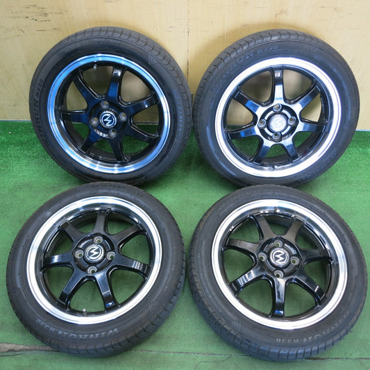 キレイ！24年★165/55R15 ウィンラン R330 S-HOLD 社外 アルミ 15インチ 軽サイズ N-BOX タント 等 PCD100/4H★6060406HAノ