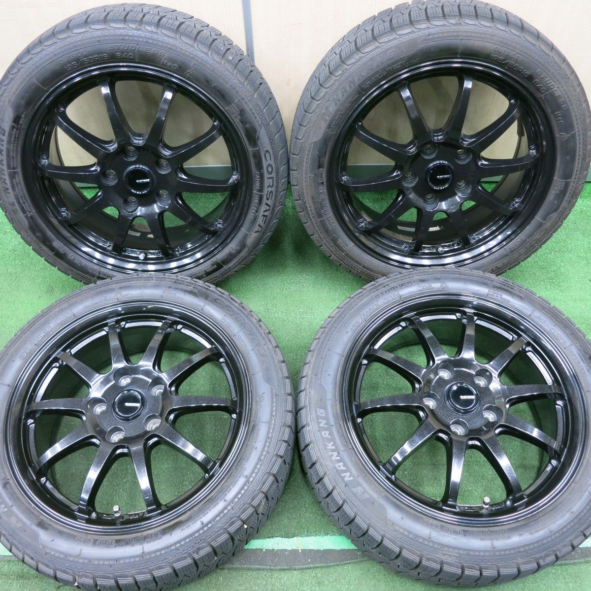 *送料無料* バリ溝！20年！9分★スタッドレス G-SPEED 195/50R16 ナンカン CORSAFA  Gスピード 16インチ PCD114.3/5H★4050304NJス