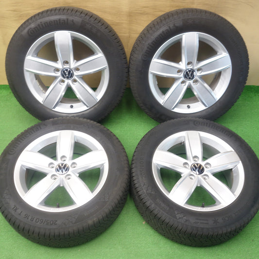 バリ溝！キレイ！8.5分◎ワーゲン ゴルフ トゥーラン 等 純正 205/60R16 スタッドレス コンチネンタル ノースコンタクト NC6 16インチ PCD112/5H◎6070402KTス