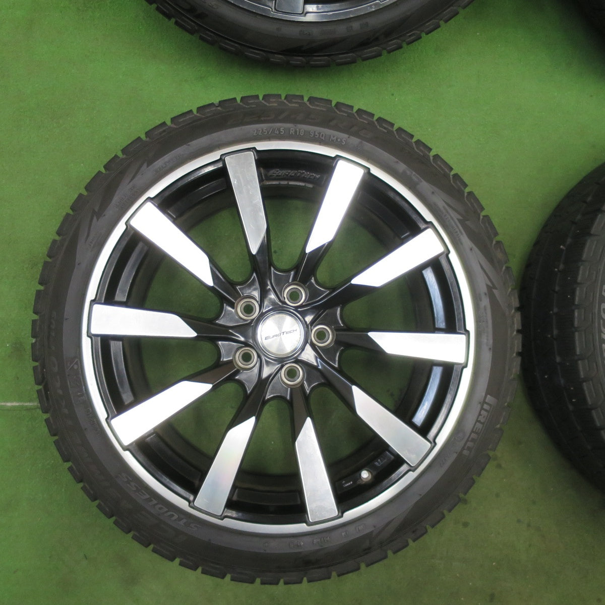4本価格★アウディ A4 8W EUROTECH GAYA10 225/45R18 スタッドレス ピレリ アイス アシンメトリコ プラス ユーロテック ガヤ10 18インチ PCD112/5H★6022107TTス