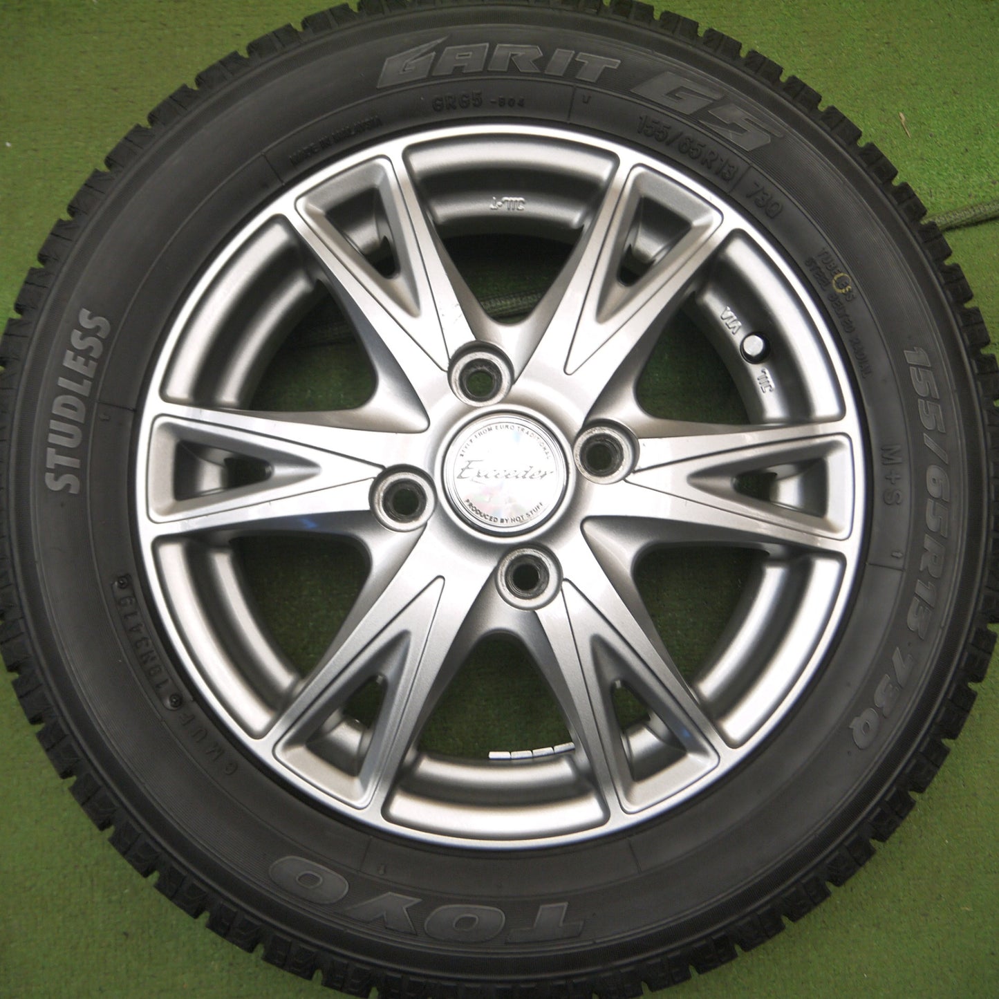 *送料無料* バリ溝！9分★スタッドレス 155/65R13 トーヨー ガリット G5 Exceeder エクシーダー 13インチ PCD100/4H★4060705Hス
