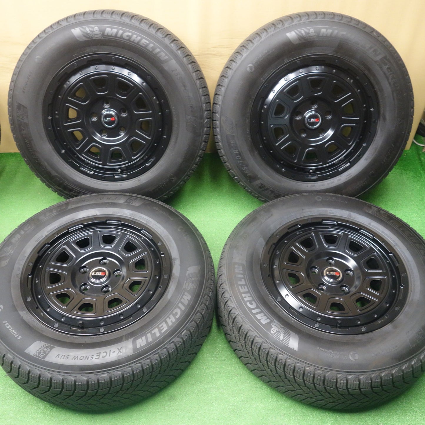バリ溝！25年！キレイ！9.5分★ジープ 等 255/70R18 スタッドレス ミシュラン X-ICE SNOW SUV LEHRMEISTER GEAR レアマイスター ギア 18インチ PCD127/5H★6052802KTス