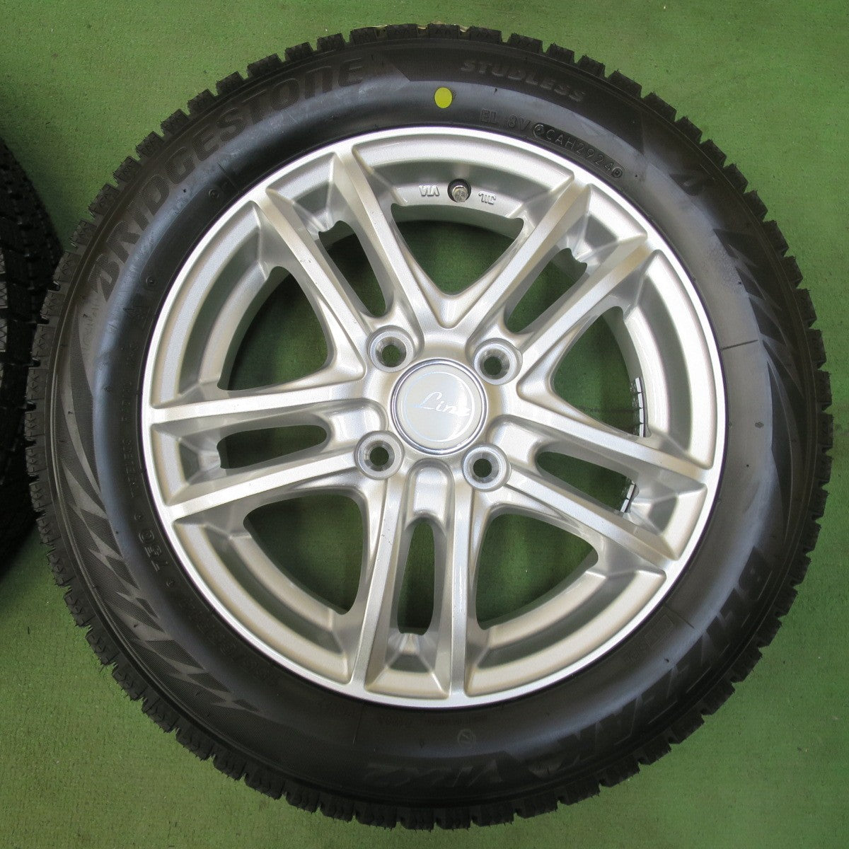 未使用！24年★スタッドレス 155/65R14 ブリヂストン ブリザック VRX2 Linz 社外 アルミ 14インチ PCD100/4H★5110504イス