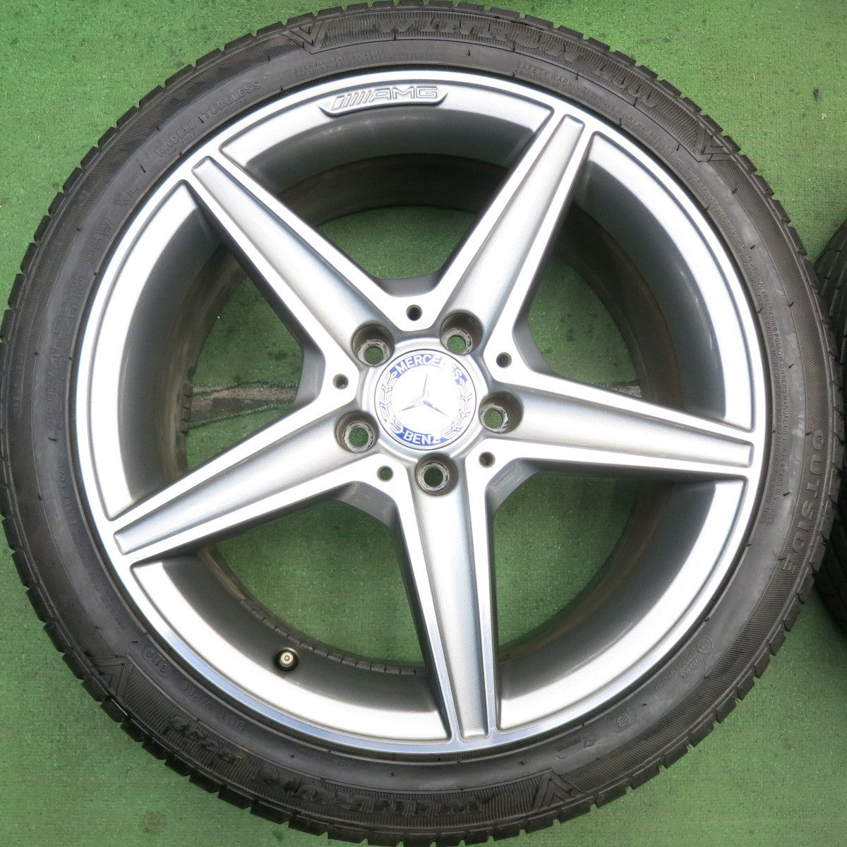 バリ溝！9分★ベンツ W205 Cクラス 純正 AMG 225/45R18 ウィンラン R330 18インチ PCD112/5H★5080703HAノ