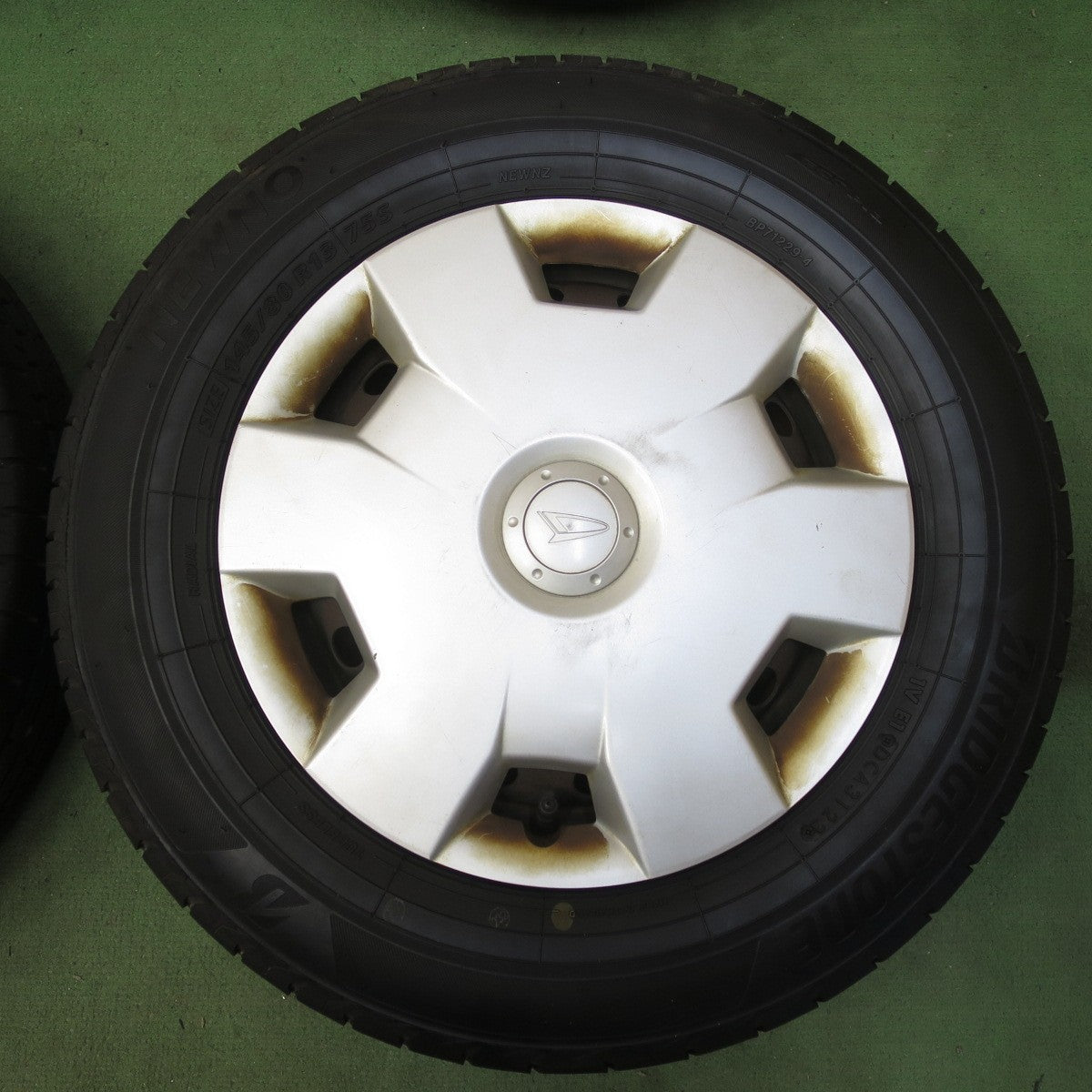 バリ溝！23年！9.5分以上★ダイハツ タント ムーヴ 等 純正 スチール 145/80R13 ブリヂストン NEWNO ニューノ 13インチ PCD100/4H★6052907イノ