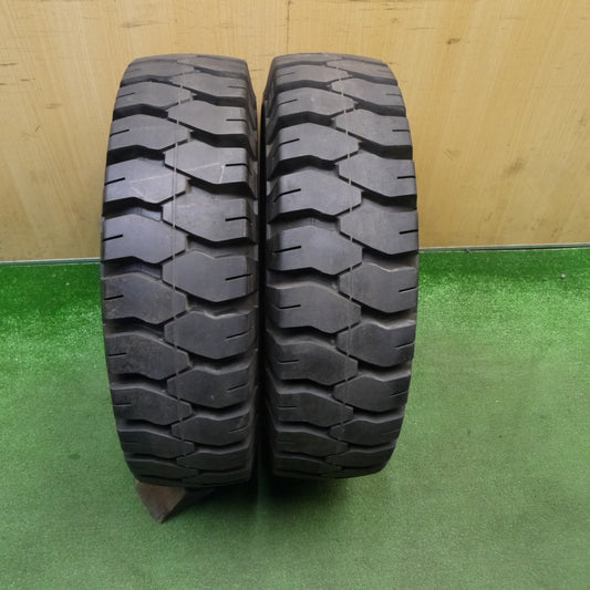 ほぼ未使用！2本★フォークリフト 7.00-12 RIM5.00 ダンロップ TRUKUSH POWER LIFTER DG ノーパンク タイヤ★6020603Hノタ