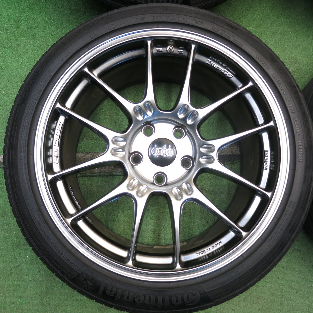 センサー付！バリ溝！23年！キレイ！8.5分◎アウディ 等 ENKEI GTC02 245/40R18 コンチネンタル コンチスポーツ コンタクト5 AO エンケイ 18インチ PCD112/5H◎6090501KKノ