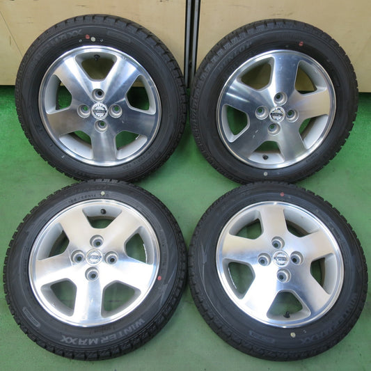 バリ溝！24年！ほぼ10分★日産 オッティ 三菱 ekワゴン 純正 155/65R14 スタッドレス ダンロップ ウインターマックス WM02 14インチ PCD100/4H★5092202イス