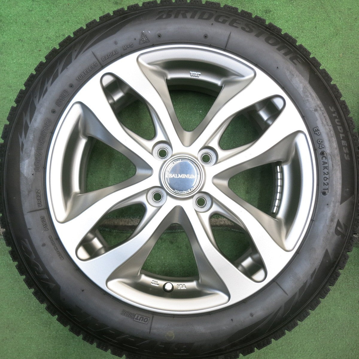 キレイ！21年★スタッドレス 165/65R15 ブリヂストン ブリザック VRX2 BALMINUM バルミナ 15インチ ソリオ ハスラー 等 PCD100/4H★5080910HAス