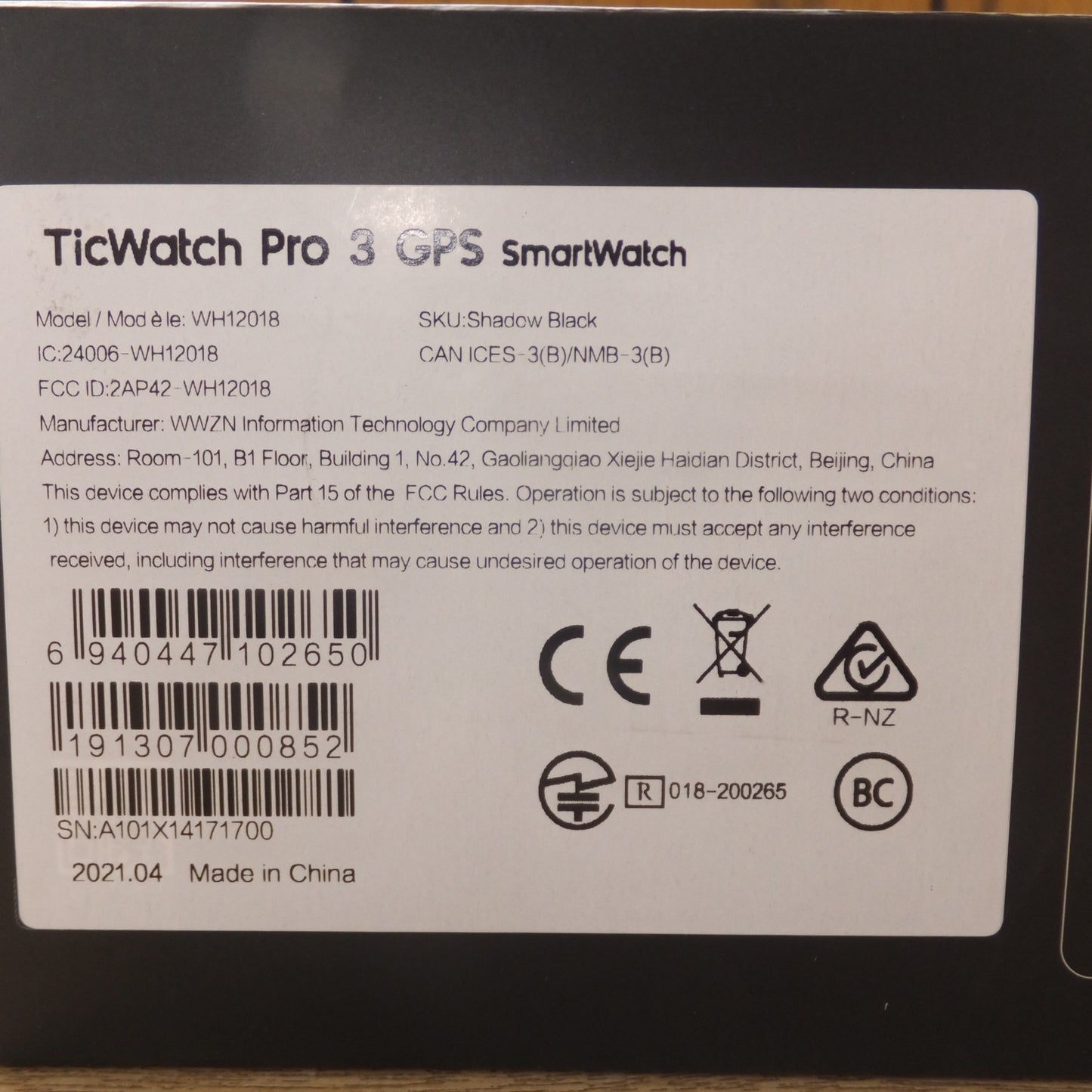 [送料無料] 美品★モブボイ Mobvoi スマートウォッチ TicWatch Pro3 GPS smartwatch WH12018★