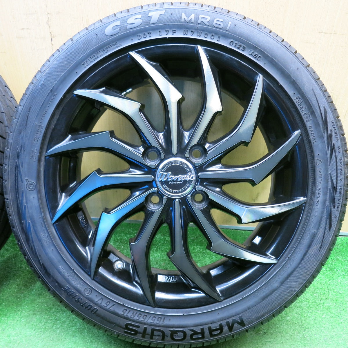 バリ溝！23年！キレイ！9.5分★Warwic HARVEL 165/55R15 マーキス CST MR61 ワーウィック ハーベル 15インチ 軽サイズ PCD100/4H★6040507HAノ