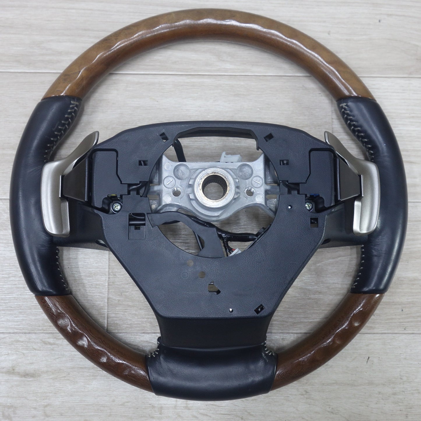 [送料無料] キレイ◆レクサス 純正 ウッド ステアリング ハンドル GS120-06400 864A1-48011 RX ウッド レザー コンビ◆