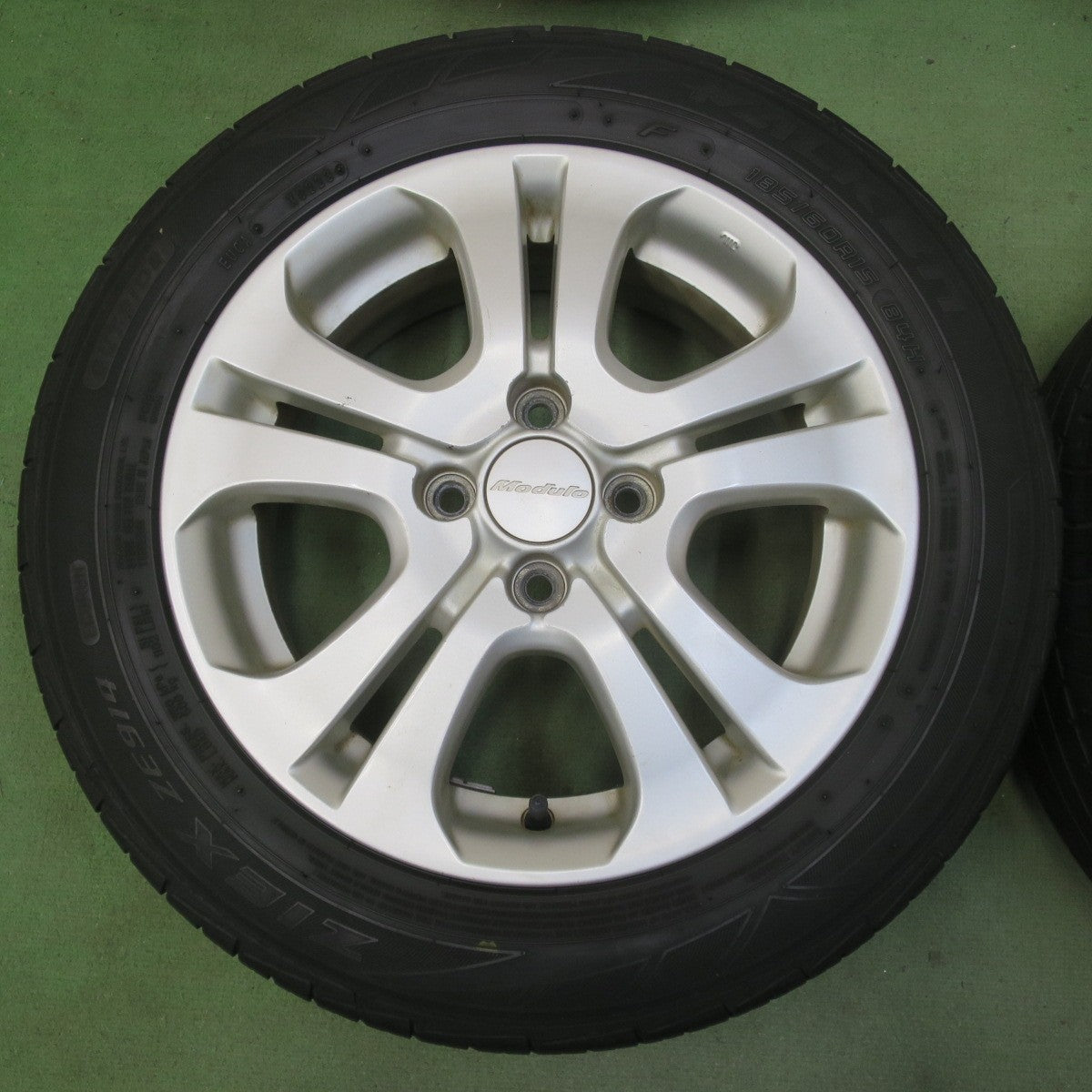 バリ溝！23年！8.5分◎ホンダ フィット シャトル 純正 Modulo ME-006 185/60R15 ファルケン ZIEX ZE914 モデューロ 15インチ PCD100/4H◎6093007イノ