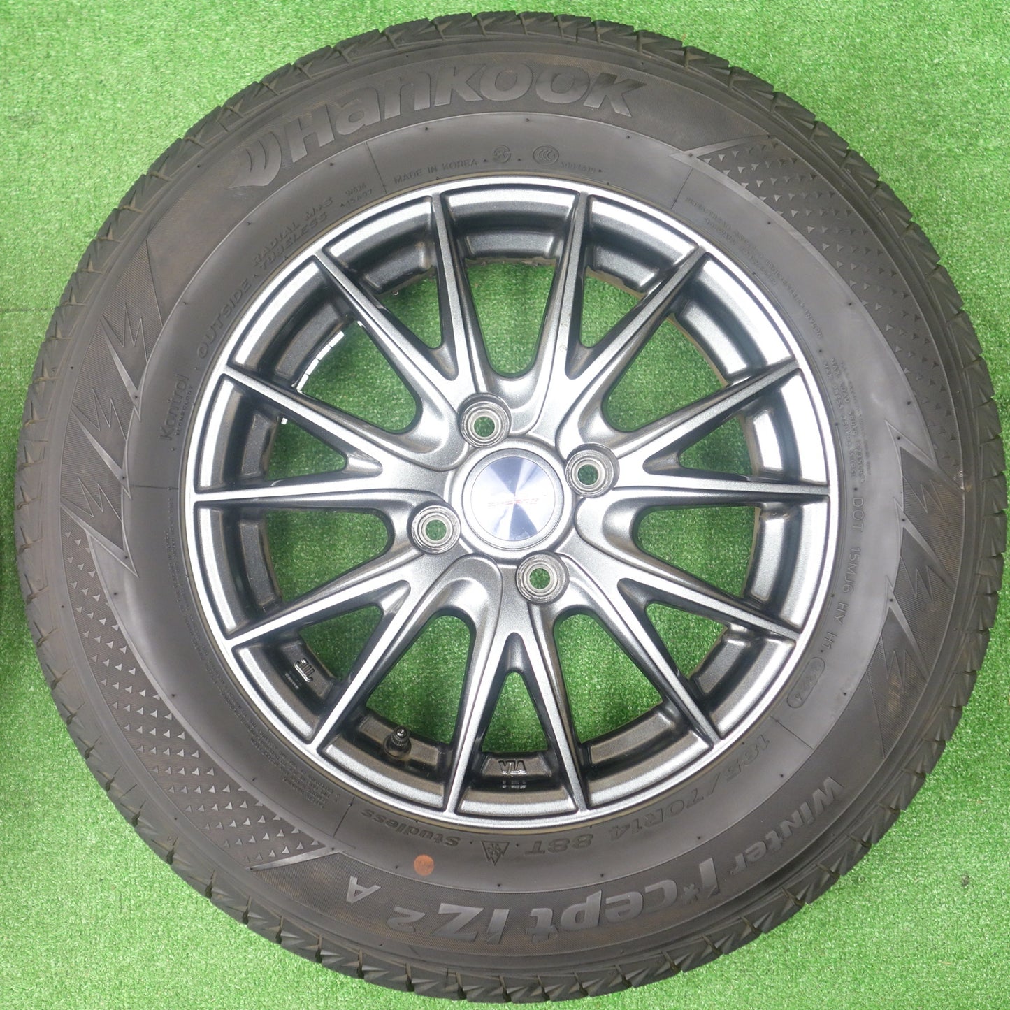 バリ溝！24年！キレイ！ほぼ10分★スタッドレス 185/70R14 ハンコック ウインター アイセプト IZ2A VELVA SPORTZ ヴェルヴァ 14インチ PCD100/4H★6011802KTス