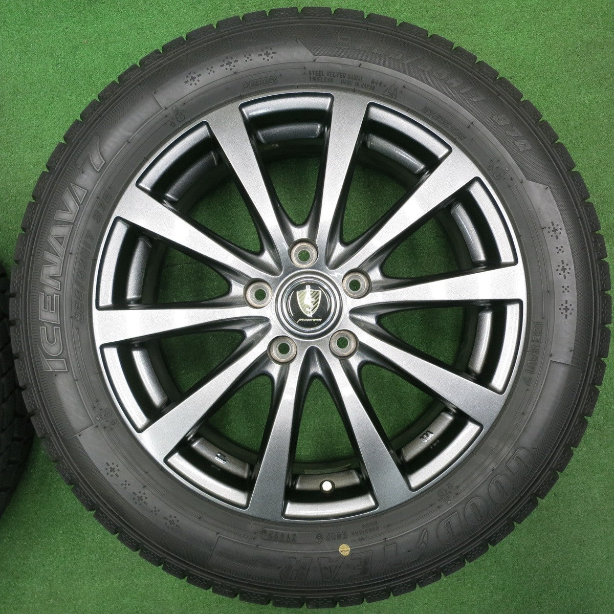 [送料無料] バリ溝！22年！キレイ！9.5分★スタッドレス 225/55R17 グッドイヤー アイスナビ7 MANARAY SPORT マナレイ 17インチ PCD114.3/5H★4112202NJス