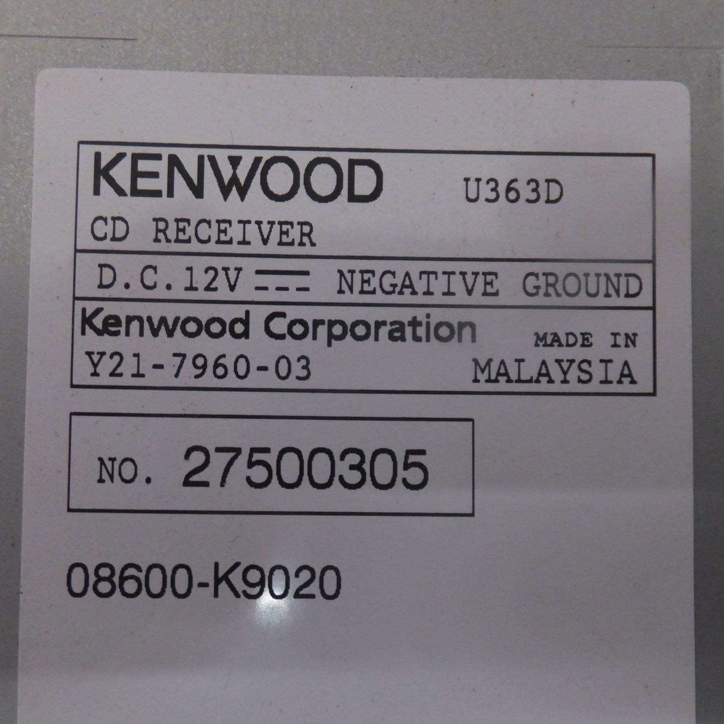 [送料無料] ★ケンウッド KENWOOD CDレシーバー CD RECEIVER U363 U363D(65★
