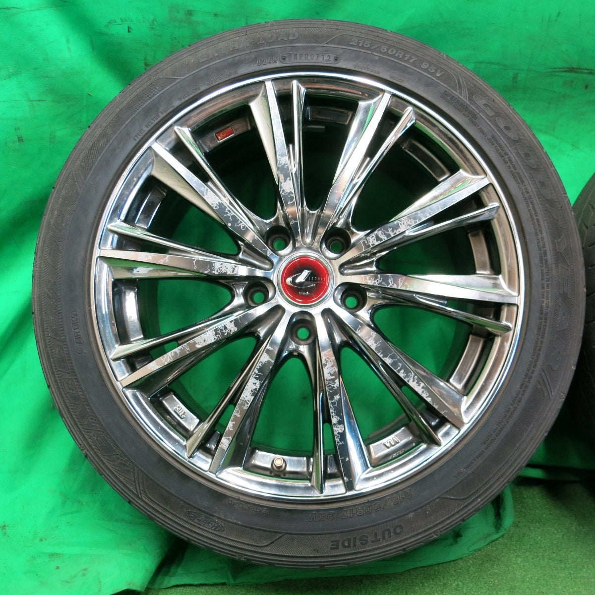 *送料無料* 4本価格★LEONIS WX weds 215/50R17 グッドイヤー イーグル LS EXE レオニス 17インチ PCD114.3/5H★4052902ナノ