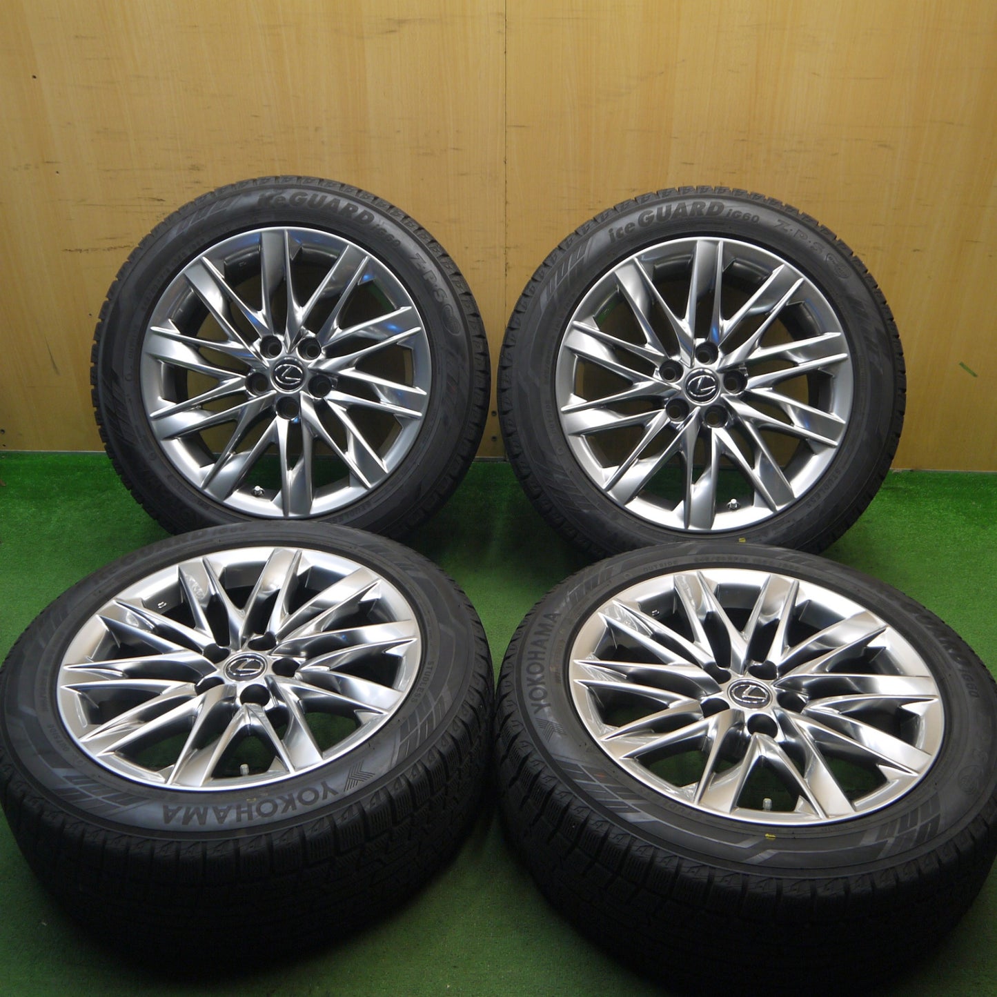 センサー付！バリ溝！キレイ！9.5分★レクサス LS バージョンL 純正 245/50R19 スタッドレス ヨコハマ アイスガード iG60 Z・P・S 19インチ PCD120/5H★5070905Hス
