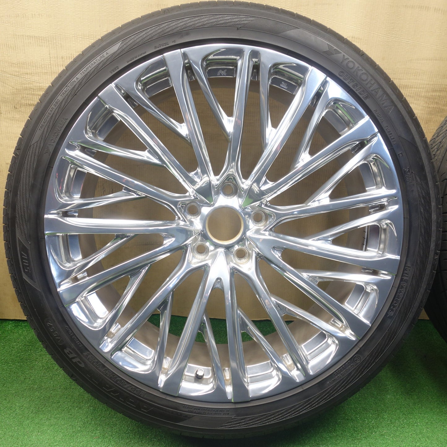 バリ溝！25年！キレイ！9.5分★40系 アルファード ヴェルファイア レクサス LM 等 AK FORGED PAFL30 255/40R21 ヨコハマ アドバン dB V552 21インチ PCD120/5H★6030702KTノ