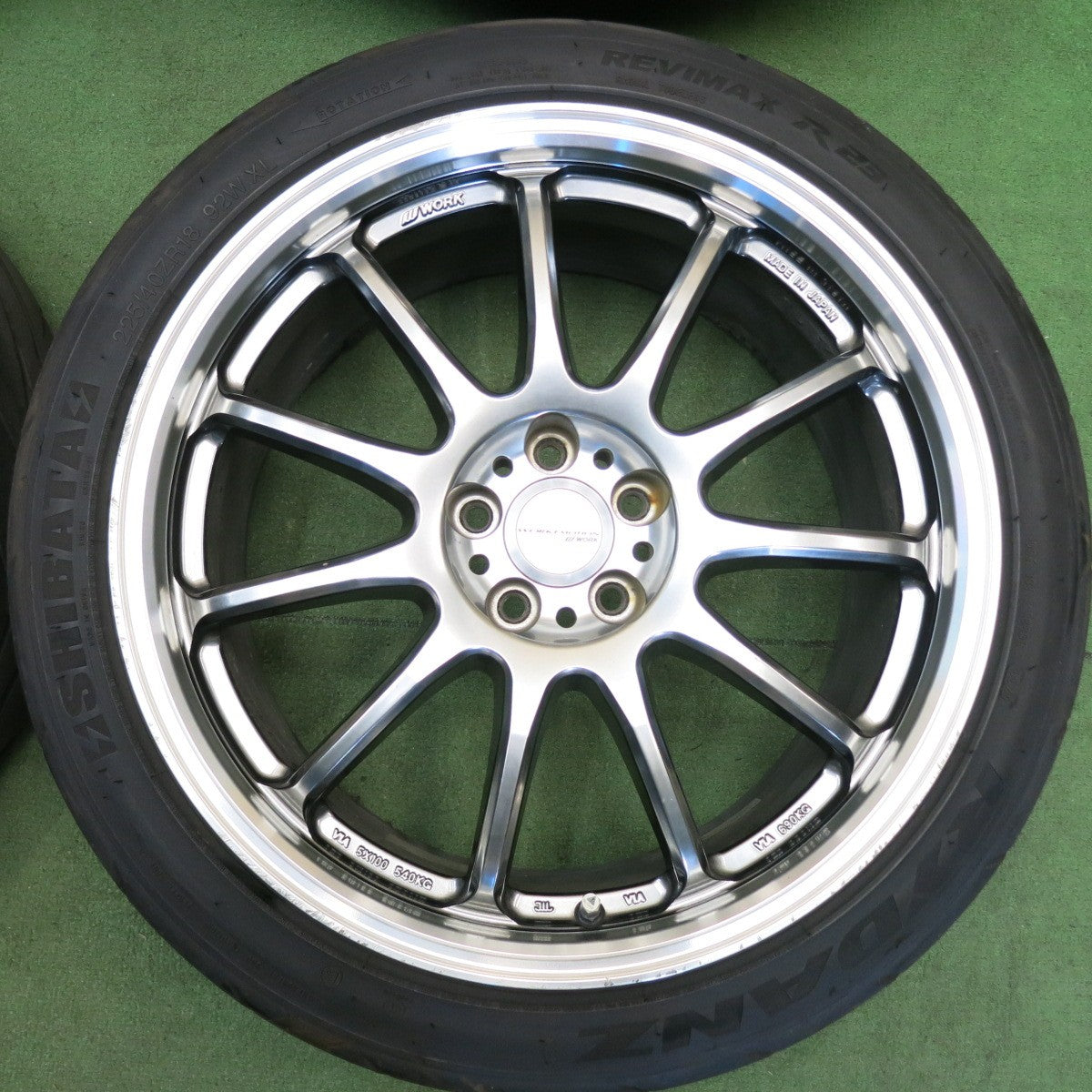 キレイ！24年◎86 BRZ 等 WORK EMOTION 11R 225/40R18 シバタ REVIMAX R23 ワーク エモーション 18インチ PCD100/5H◎6061804HAノ