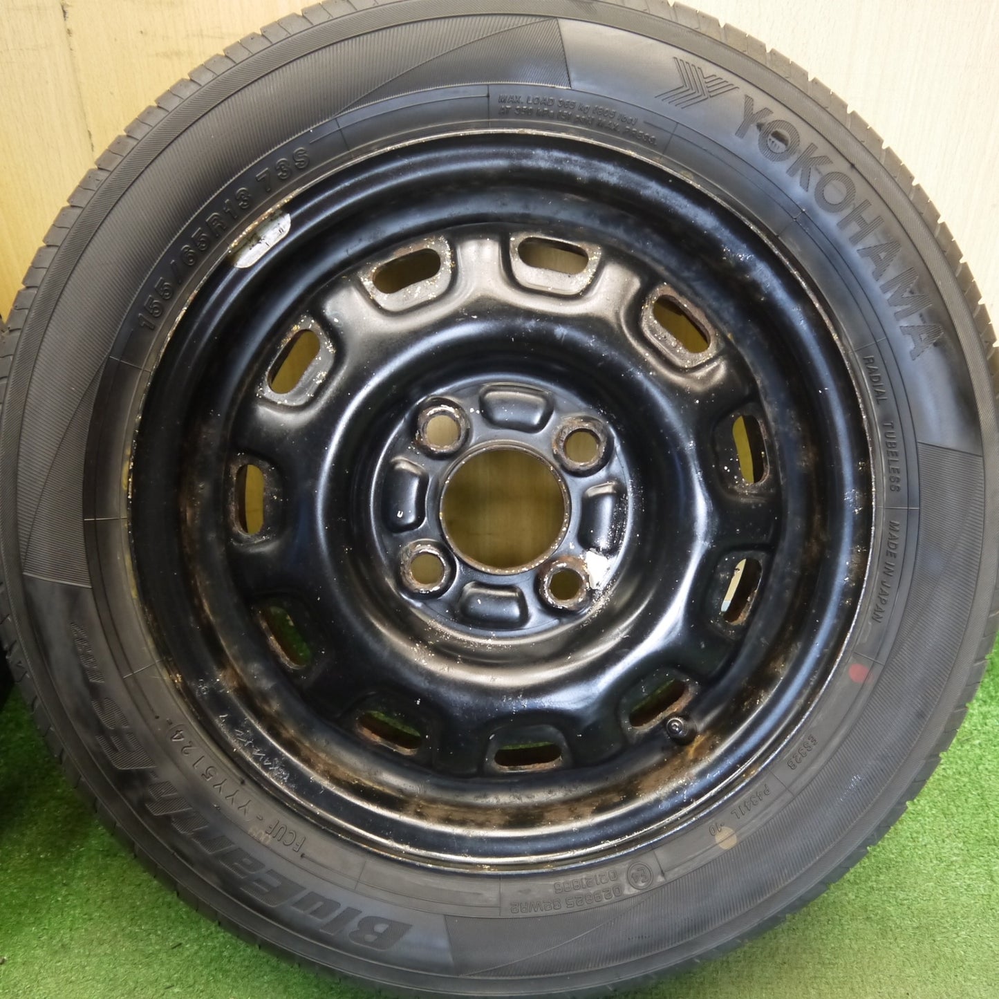 4本価格！24年★155/65R13 ヨコハマ BluEarth-ES ES32 スチール ホイール ブルーアース 13インチ PCD100/4H★6052003Hノ