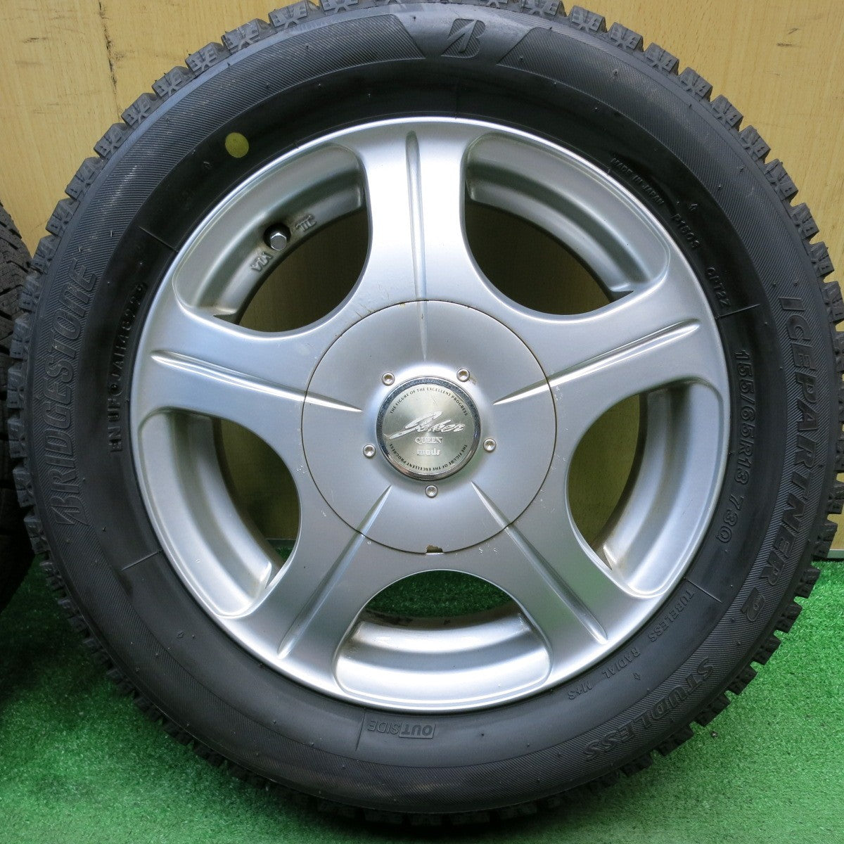 バリ溝！22年！ほぼ10分★スタッドレス 155/65R13 ブリヂストン アイスパートナー2 JOKER QUEEN ジョーカー クイーン 13インチ PCD100 110 114.3/4H マルチ★5052502HAス