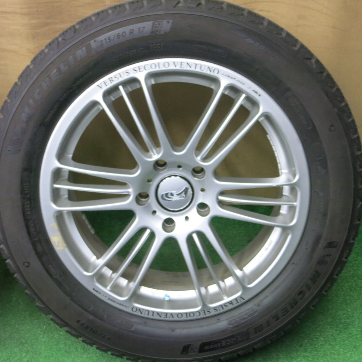 バリ溝！9分★RAYS VERSUS SECOLO VENTUNO 215/60R17 スタッドレス ミシュラン X-ICE SNOW レイズ ベルサス 17インチ PCD114.3/5H★6020602NKス