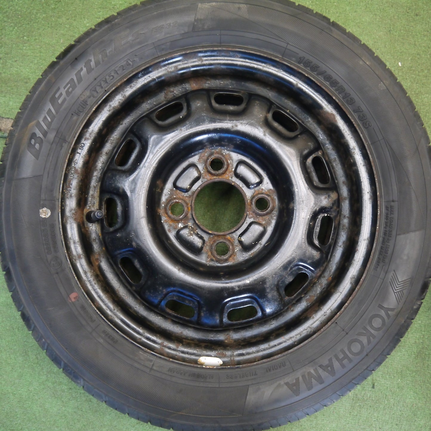 4本価格！24年★155/65R13 ヨコハマ BluEarth-ES ES32 スチール ホイール ブルーアース 13インチ PCD100/4H★6052003Hノ